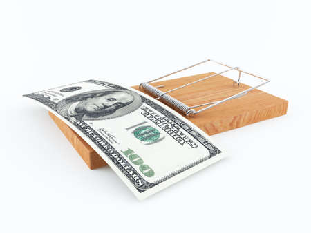 Mouse trap with a 100 dollars bill