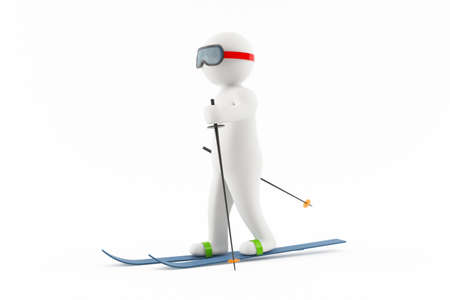 3D man skiingの写真素材