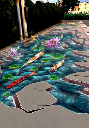 Those are the famouse art design and wall art in Taiwanの写真素材