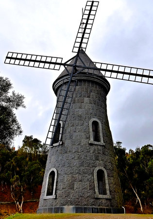 Taiwan - Old windmill in the middle of the parkの写真素材