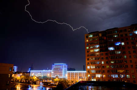 Lightning over the cityのeditorial素材