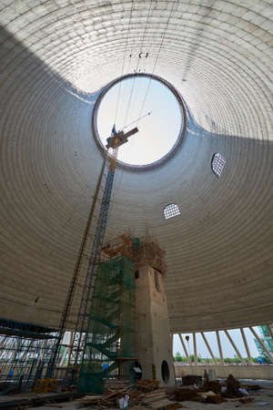 Smoke tower in constructionのeditorial素材