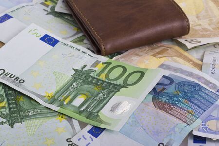 money euro banknotes isolated on white background
