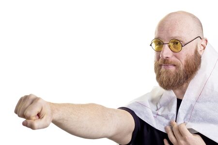 man at work gets crazy, too much work isolated on white backgroundの写真素材