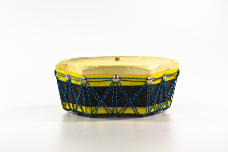 etnic drum isolated on white backgroundの写真素材