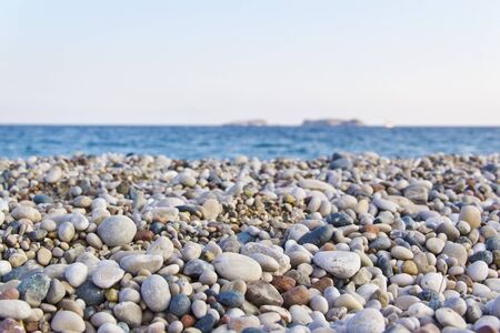 mediterranean sea and pebbles beachの写真素材