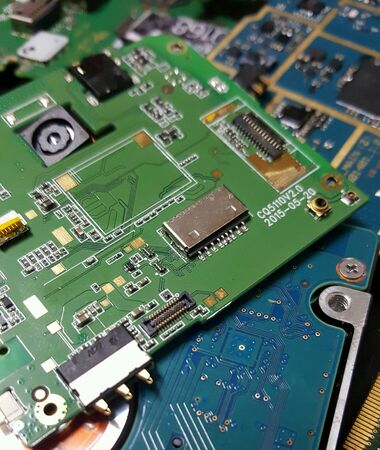 Close-up of computer chips