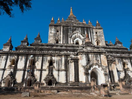 in front of Thatbyinnyu, Bagan pagoda , Myanmarの写真素材