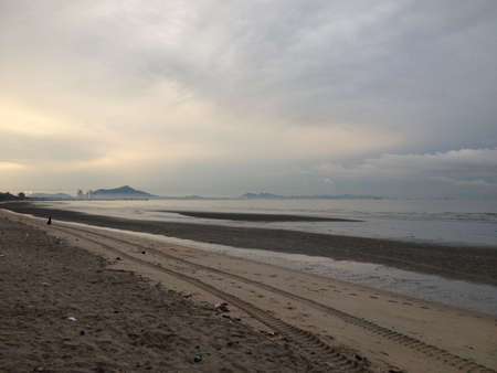 Bangsaen beach sunriseの写真素材