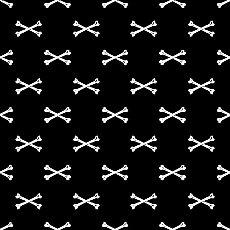 Cross Bone skull Halloween icon vector Seamless pattern isolated wallpaper background blackのイラスト素材