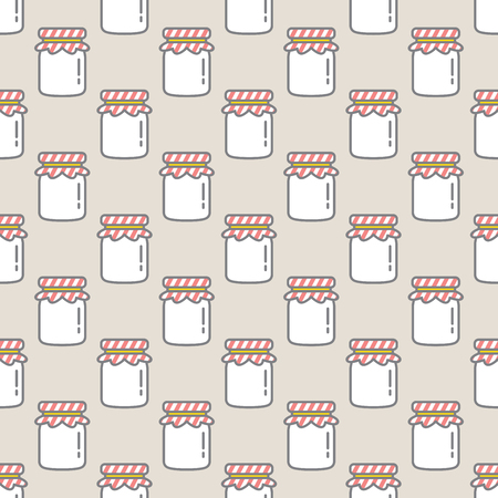 Jam bottle fruit vector seamless pattern isolated wallpaper background pinkのイラスト素材
