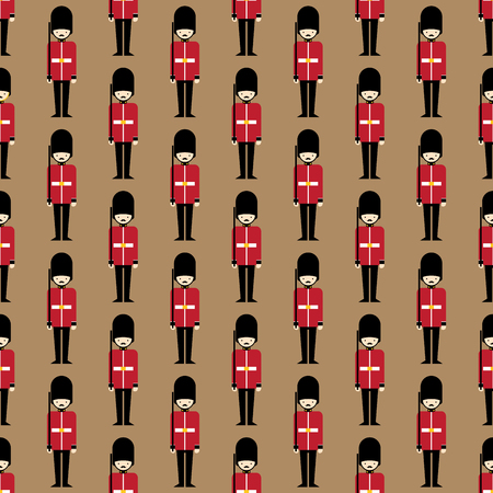 Queen Guard vector seamless pattern wallpaper isolated brownのイラスト素材