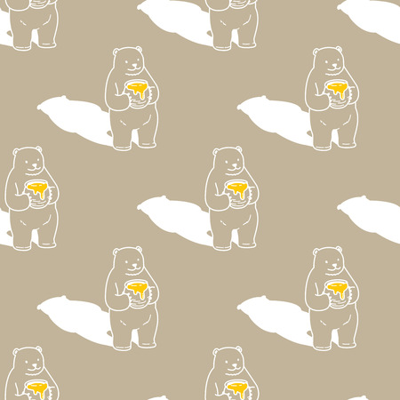Polar bear vector seamless pattern isolated wallpaper background.のイラスト素材