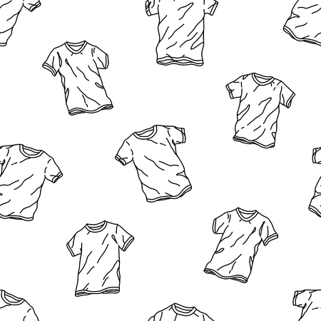 T-shirt polo seamless pattern vector Doodle wallpaper. Isolated on white background.のイラスト素材