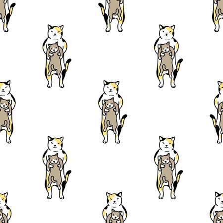 Cat Seamless pattern vectorのイラスト素材