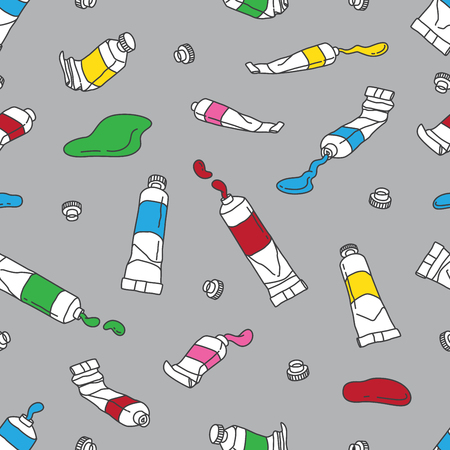 Watercolor tube Seamless Pattern vectorのイラスト素材