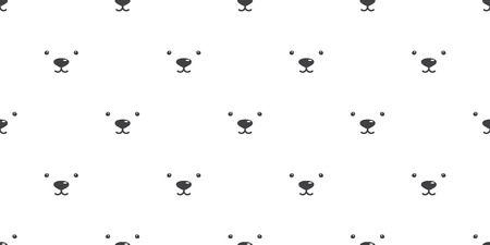 Bear Seamless Pattern polar bear face vector isolated background wallpaper whiteのイラスト素材