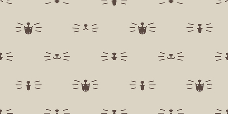 cat seamless pattern kitten smile isolated mouth icon vector background wallpaperのイラスト素材