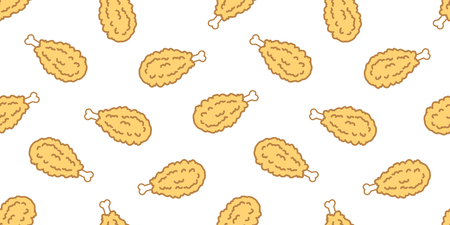 Chicken nugget seamless pattern isolated wallpaper backgroundのイラスト素材