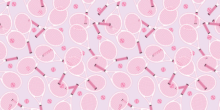 Tennis Racket seamless pattern wallpaper isolated backgroundのイラスト素材