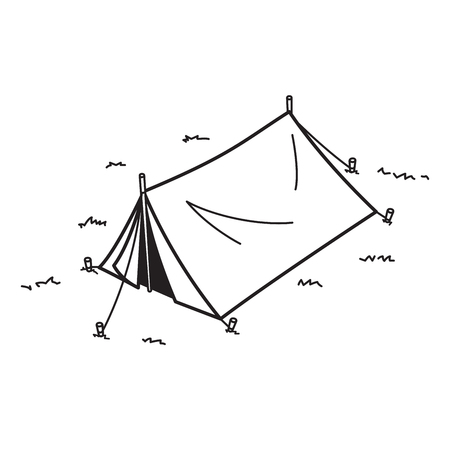 Camping Tent Picnic vector logo icon illustrationのイラスト素材