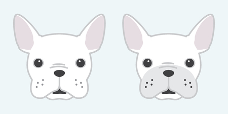 dog french bulldog head face vector icon illustration character cartoon whiteのイラスト素材