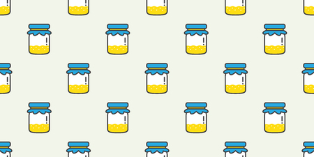 fruit Jam Bottle Seamless Pattern vector isolated background wallpaperのイラスト素材