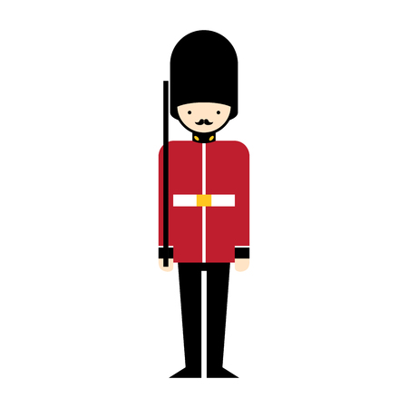 Queen Guard cartoon icon Vector illustration characterのイラスト素材