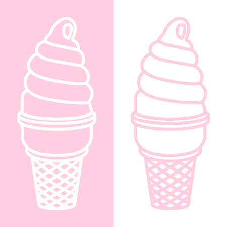 ice cream vector icon Twisted logo illustration cartoonのイラスト素材