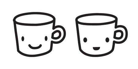 Cup vector coffee tea icon juice doodle illustrationのイラスト素材