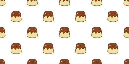 Cake seamless pattern vector pudding caramel isolated wallpaper backgroundのイラスト素材