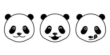 Bear vector Polar bear panda face illustration cartoon characterのイラスト素材
