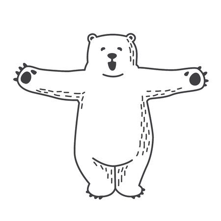 Bear vector Polar bear hug illustration cartoon characterのイラスト素材