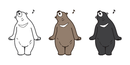 Bear Polar Bear Vector singing illustration character cartoonのイラスト素材