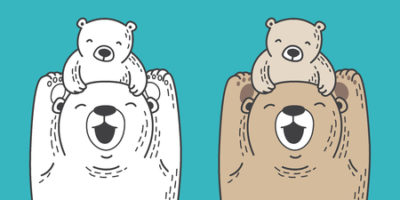 bear vector Polar bear logo icon family smile illustration character cartoonのイラスト素材