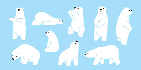 Bear polar bear teddy vector icon character cartoon doodle illustrationのイラスト素材