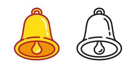 Bells vector icon illustration Gold ringing cartoon characterのイラスト素材