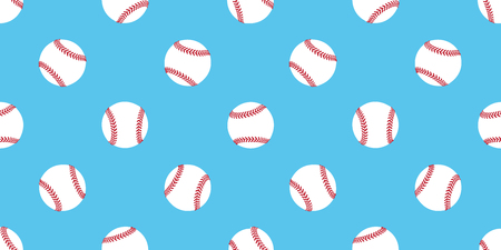 Baseball seamless pattern vector softball isolated illustration wallpaper background icon blueのイラスト素材