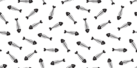 bone seamless pattern vector shark fin isolated background wallpaperのイラスト素材