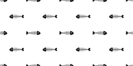 bone seamless pattern vector shark fin isolated wallpaper backgroundのイラスト素材