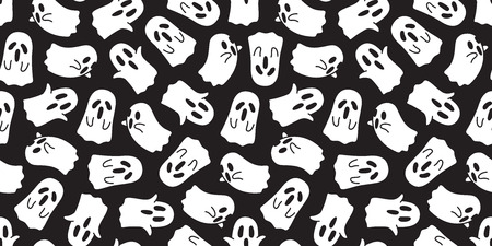 Halloween seamless pattern Ghost vector isolated spooky cartoon wallpaper backgroundのイラスト素材
