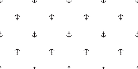 anchor seamless pattern helm vector maritime nautical boat sea ocean isolated wallpaper background illustrationのイラスト素材