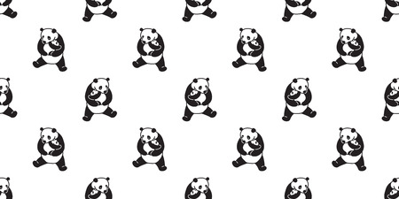 Bear seamless pattern vector polar bear panda isolated icon teddy doodle background wallpaperのイラスト素材
