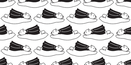 Bear seamless pattern vector polar bear panda flying capes isolated background repeat wallpaper cartoon doodleのイラスト素材