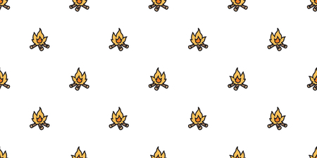Fire Seamless Pattern vector Wood branch firewood isolated background wallpaper blackのイラスト素材