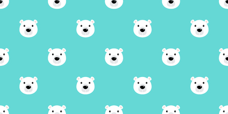 bear seamless pattern vector polar bear panda teddy isolated tile wallpaper repeat background cartoonのイラスト素材