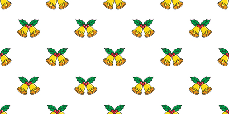 Christmas Bell seamless pattern vector Santa Claus new year ringing icon valentine wallpaper backgroundのイラスト素材