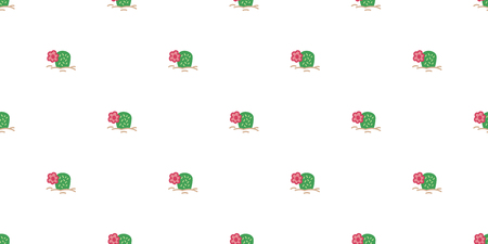 cactus seamless pattern vector flower plant Desert botanica garden summer background isolated repeat wallpaperのイラスト素材