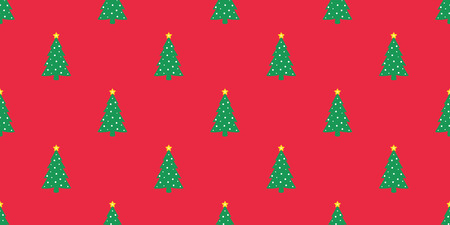 Christmas tree seamless pattern vector star Happy new year wood forest snow Santa Clausのイラスト素材