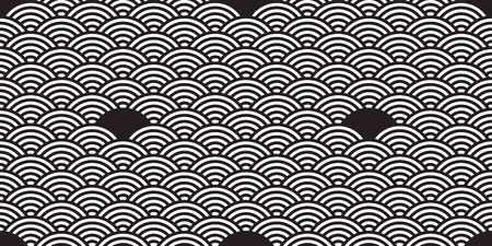 japan ocean wave seamless pattern abstract background isolated repeat wallpaperのイラスト素材